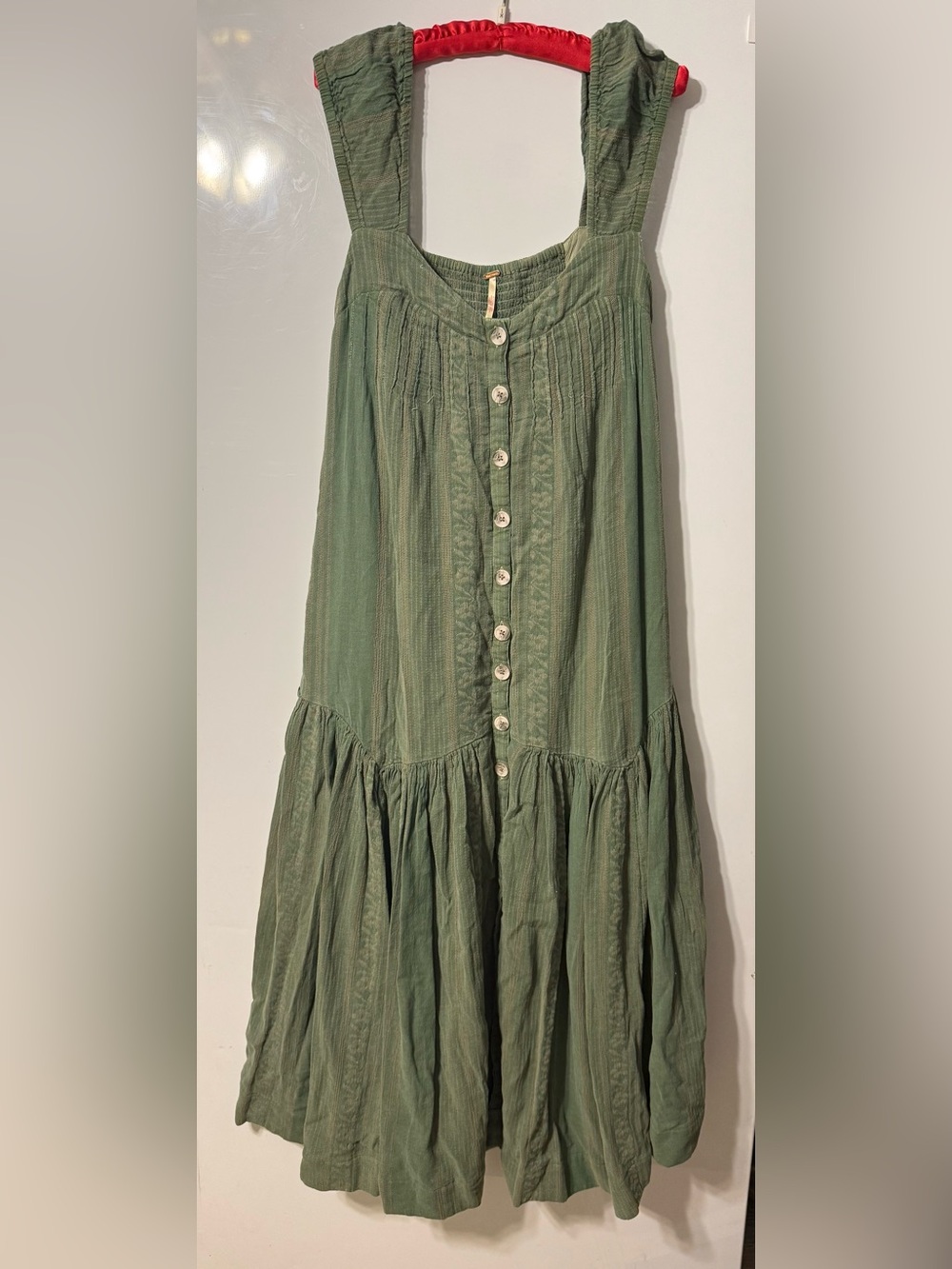 Free People Mabel Maxi Dress Mint & White Stripe Size XS Green Boho Whimsical